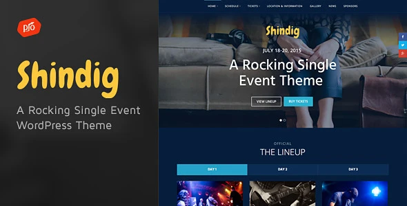 Shindig – A Rocking Single Event WordPress Theme