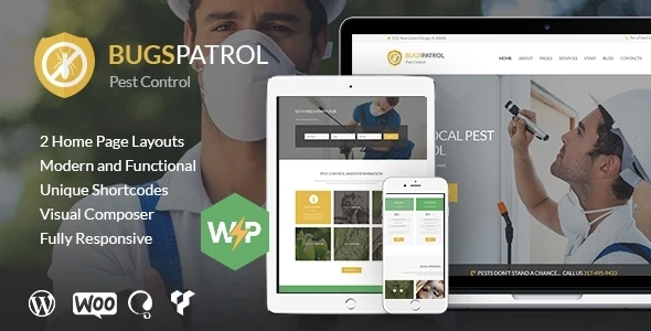 BugsPatrol – Pest &amp; Insects Control Disinsection Services WordPress Theme